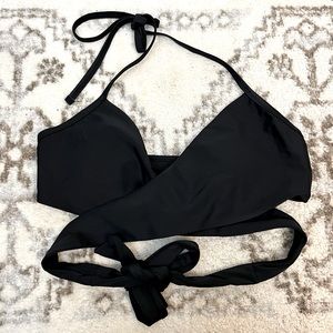 Aerie black wrap swim top